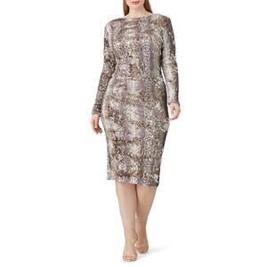 Dress The Population Python Sequin Emery Sheath Dress Size 1X